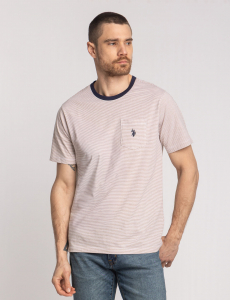 YARN DYE STRIPE JERSEY T-SHIRT WITH POCKET