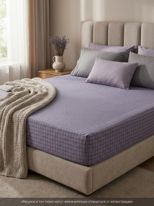 Простыня на резинке Гридлайн сатин