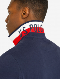 FLAG PIQUE POLO SHIRT WITH UNDER COLLAR DETAIL