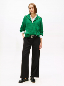 Crepe Stretch-Waist Wide Leg Pant