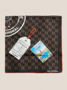 Женский платок 60х60 см KARL LAGERFELD ikon monogram silk scarf gp