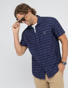 WHITE LABEL SLUB POPLIN DOBBY WOVEN SHIRT