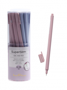 Ручка гелевая BrunoVisconti. Super Slim. Zefir 0.28 мм, стерж/черн, МИКС