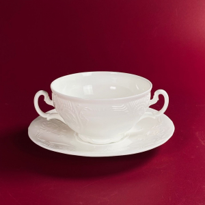 225-057 Бульонница 390мл с тарелкой 17,5см MARIA в под.уп.(х24)Костяной фарфор