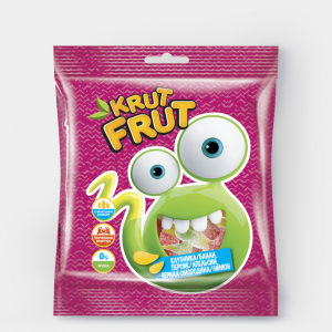 «KrutFrut», мармелад жевательный в форме забавных змеек в посыпке с легкой кислинкой, 70 г