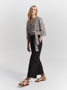 Брюки укороченные изо льна