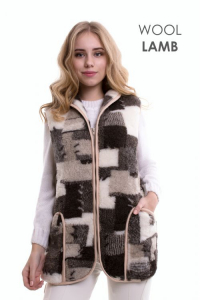 Жилет меховой с воротником 