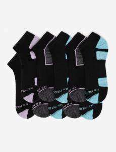 LADIES 10PK BLACK LOW CUT TIPPED SOCKS