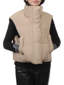 24122 DK. BEIGE Жилет утепленный женский (100 гр. холлофайбер)