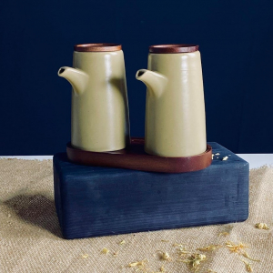 235-118 Набор бутылки для масла/уксуса 300мл 2пр. на подставке TROPICAL в под.уп.(х16)Фарфор