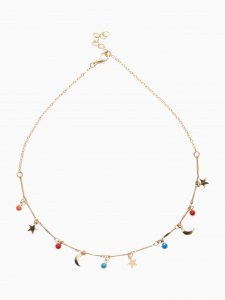 Чокер «Полумесяц», цветной в золоте, 35 см