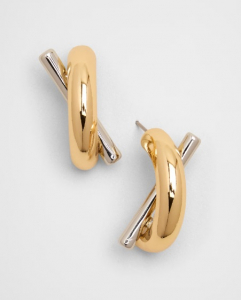 Mixed Metal Bar Earrings