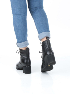 04-M3-2274 BLACK Ботинки зимние женские (натуральная кожа, натуральный мех)