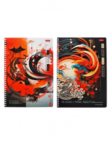 Тетрадь А4, 96 листов в клетку Hatber «Китайская мудрость», на гребне, Soft-touch, перфорация на отрыв, блок офсет 60-65 г/м? МИКС 2 вида