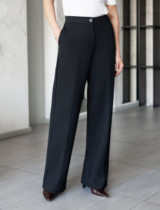 Прямые брюки из джерси на резинке сзади