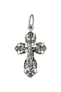Крест из серебра литье частичное чернение