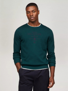 Embroidered Crest Logo Sweater