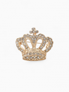 Брошь «Корона императорская», цвет белый в золоте