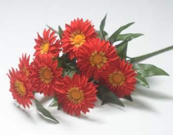 Искусственные цветы, Ветка в букете астра 11 голов (разобранный) (1010237) красный