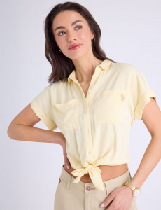 TIE FRONT SOLID DOLMAN SHIRT