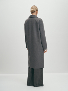 Длинное демисезонное шерстяное пальто