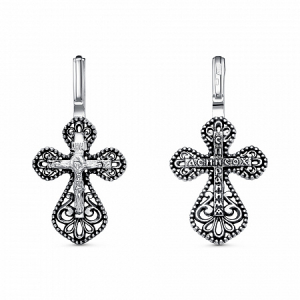 Крест из серебра литье частичное чернение