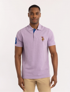 MULTI COLOR BIG LOGO SOLID POLO SHIRT
