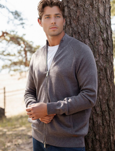 Джемпер тонкой вязки из хлопка на молни