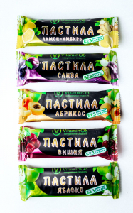 Батончик пастила Ассорти без сахара шоу-бокс 24шт/1кг  (6шт/кор)