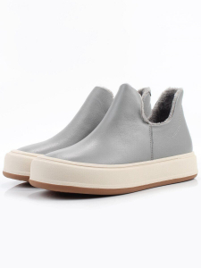 01-XKL24-069R GRAY/BLUE Ботинки демисезонные женские (натуральная кожа, байка)