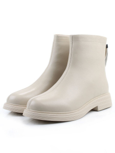 01-XKL21-225R BEIGE Ботинки демисезонные женские (натуральная кожа, байка)