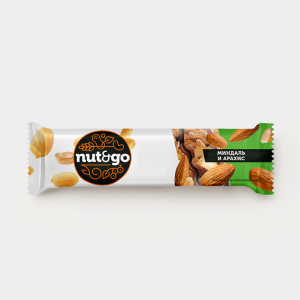 «Nut&Go», батончик Almond & peanut, 36 г (упаковка 18 шт)
