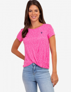 TWIST FRONT CREW NECK T-SHIRT