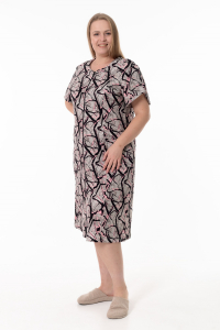 Халат с коротким рукавом из хлопка М325408ср