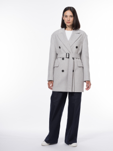 Полупальто из меланжевой шерстяной ткани