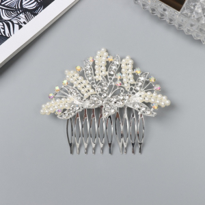 Гребень для волос QF «Келли», бабочка, 8?6 см, серебро