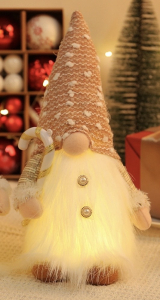 Гном светящийся золотой 29 см