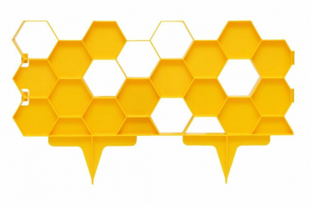 Садовое ограждение «Соты» высота 20 см, длина 2,5 м (желтый)