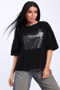 Футболка женская черная-99.с