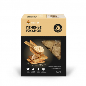Печенье три пользы ржаное с семечкой кунжута, 150г