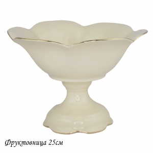 205-559 Фруктовница 25см МИРАЖ на ножке в под.уп.(х4)Фарфор