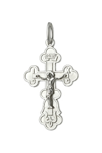 крест из серебра штампованный белый
