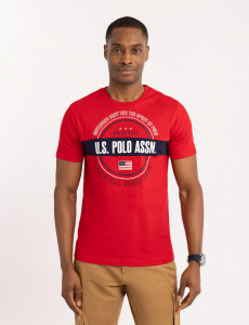 USPA PIECED CIRCLE LOGO JERSEY T-SHIRT