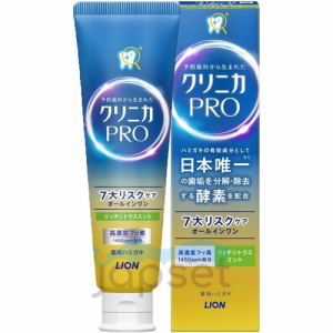 Lion Clinica Pro All-in-one Rich Citrus Mint Зубная паста комплексного действия, с энзимами, со вкусом цитрусовой мяты, 95 гр