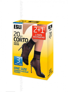 Носки женские Corto new 20 Esli Conte [3 пары] Дроп п/а