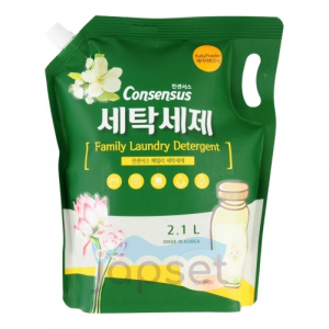 Consensus Liquid Laundry Detergent Жидкое средство для стирки для всей семьи, аромат детской присыпки, мягкая упаковка, 2,1 л