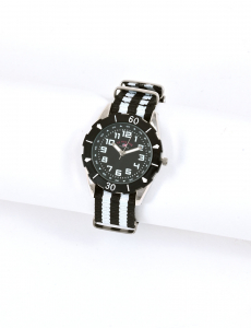 USPA JUNIOR SPORT BEZEL BLACK NYLON STRAP WATCH