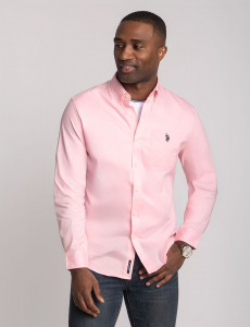 LONG SLEEVE SOLID STRETCH POPLIN SHIRT