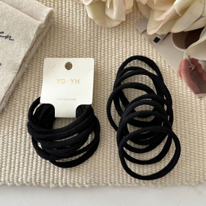 Набор эластичных резинок для волос 8 шт. Цвет: ЧЕРНЫЙ