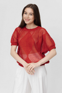 Джемпер из льна 4-311 шиповник